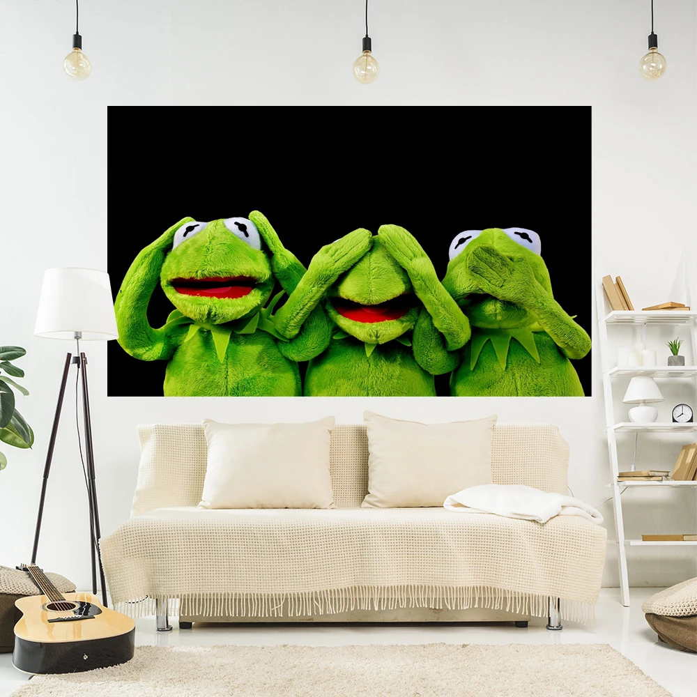 

XxDeco Kawaii Cartoon Tapestry Funny Frog Printed Wall Hanging Carpets Dorm Decor Blanket Bedroom Or Home Decoration