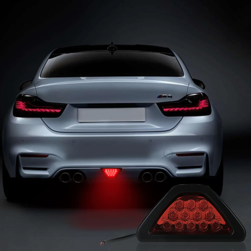 

1pcs Car and motorcycle 12V 24V LED rear brake strobe warning tail pilot Light signal lamp bright fog light triangle red led