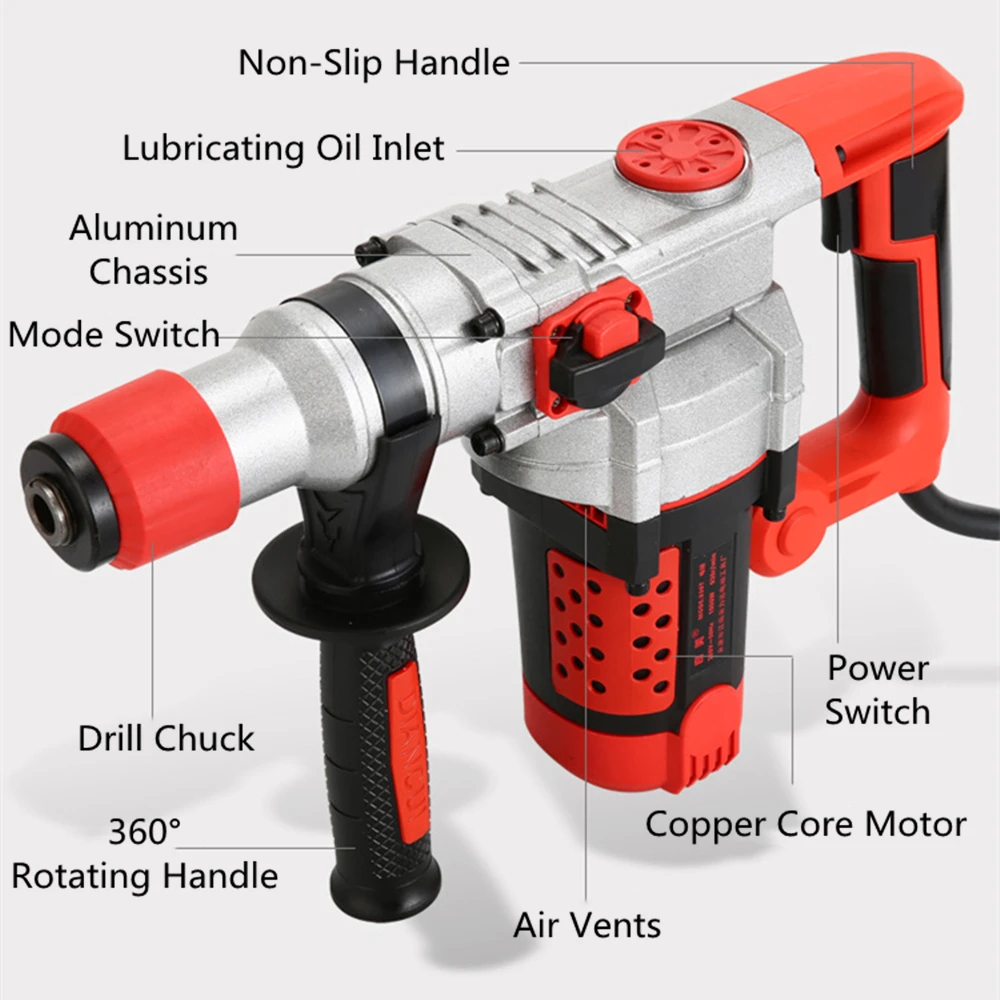 

Multifunctional Rotary Hammer Electric Demolition Impact Drill Demolition Jack Hammer 2021 high quality wall drill machine