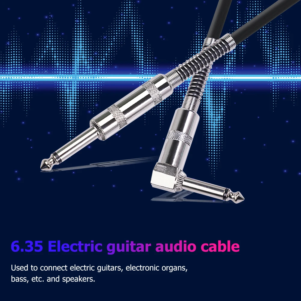

Гитарный кабель с разъемом 6,5 мм, прямой штекер на L-образный штекер, аудиошнур для динамика, наушники, плеер, удлинитель для ПК, кабель Aux