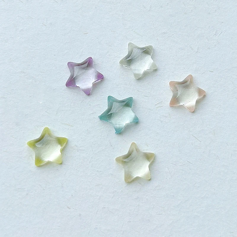 6 сеток/коробка ледяная прозрачная пентаграмма подвески для дизайна ногтей смола