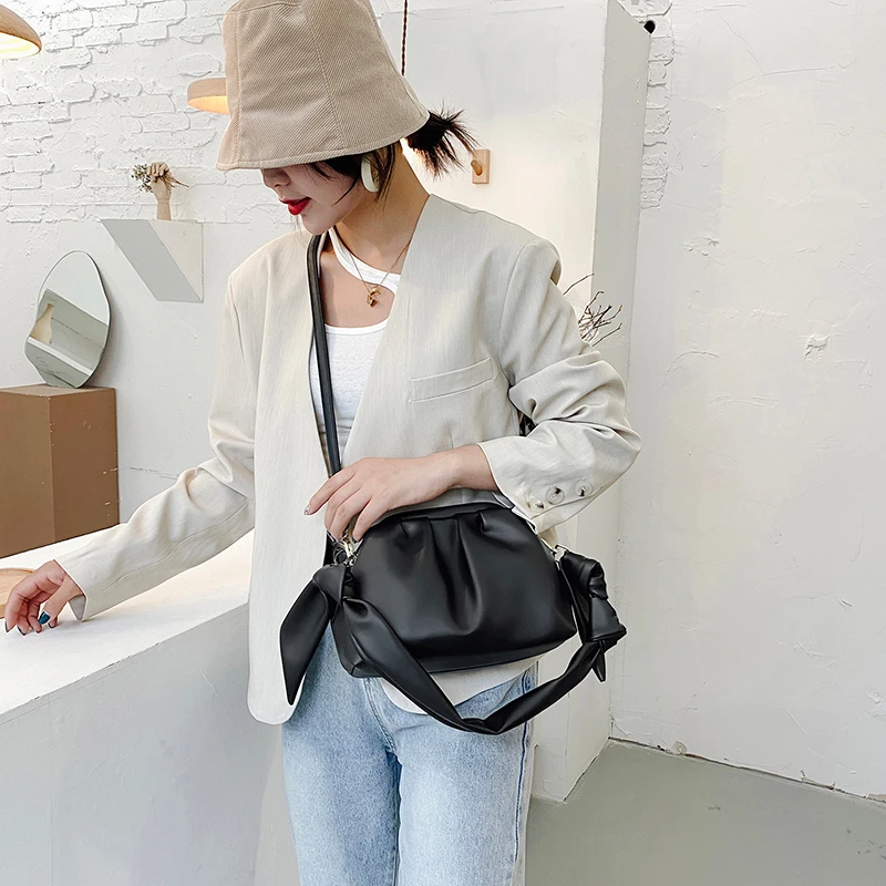 

Fashion Solid Color Crossbody Bags For Women 2021 Luxury Handbags Women Bags Designer PU Leather Shoulder Messenger Bags