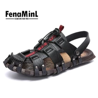 2022 men summer sandals leather luxury designer new fashion sandals dual purpose slippers comfortable and breathable size38 47