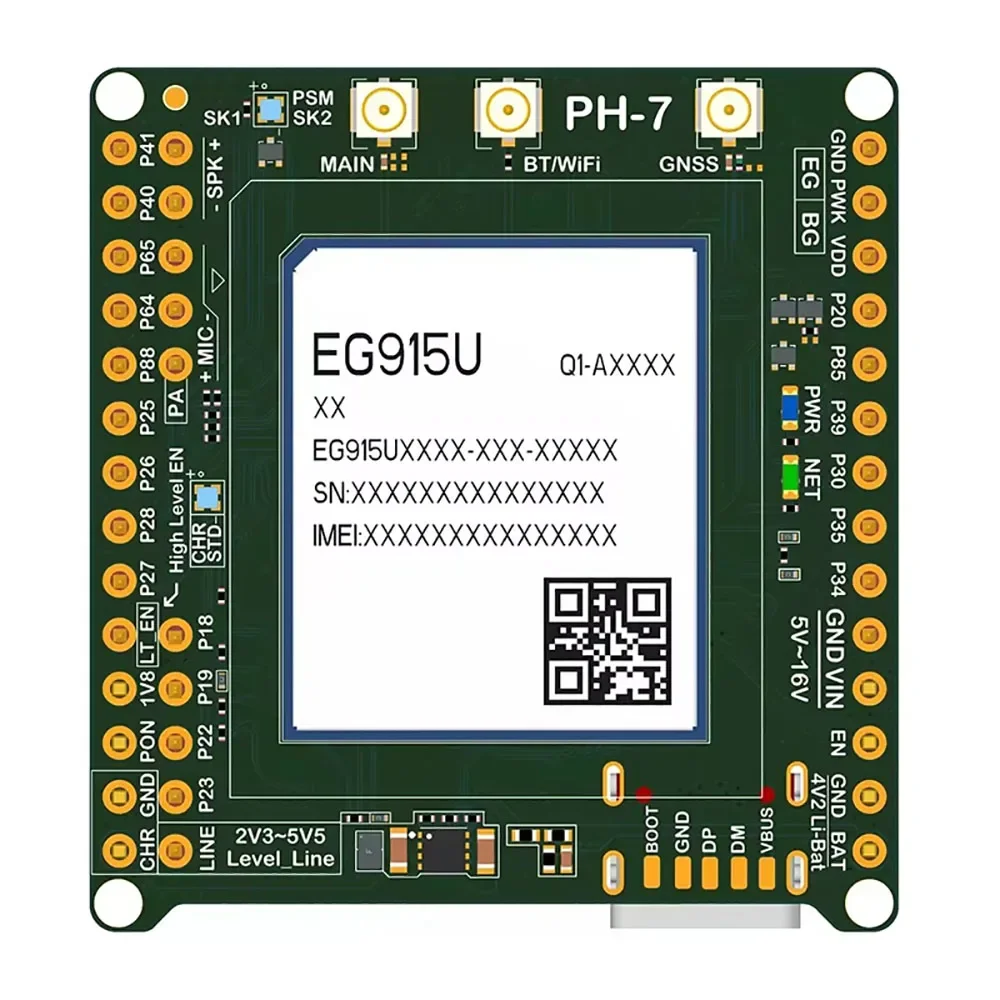 Фото Плата AvaCoreEG915U-EU с модулем LTE Cat1, GNSS-приемником, поддержкой Open Python, диапазонами B1/3/5/7/8/20/28, GSM B2/3/5/8, частотами 800/900/1800/1900 МГц №4