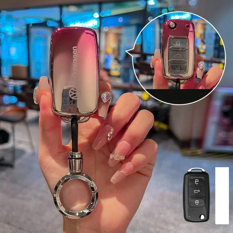 Чехол для автомобильного ключа из ТПУ чехол VW Volkswagen Polo Tiguan Passat B5 B6 B7 Golf 4 5 6 MK6 Jetta
