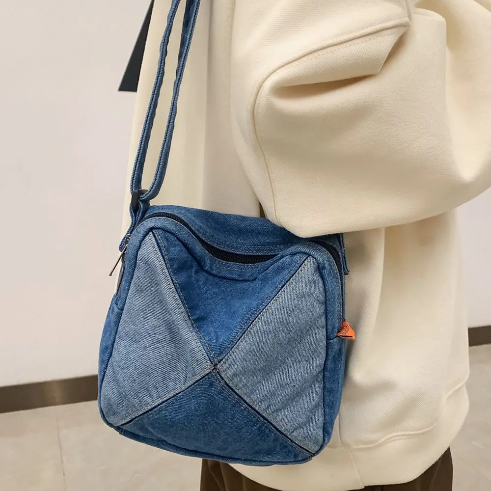 

Мини-сумка на плечо в стиле ретро для женщин, 2023, трендовые холщовые сумки через плечо, квадратные джинсовые Роскошные дорожные сумки, кошелек, брендовый дизайнерский