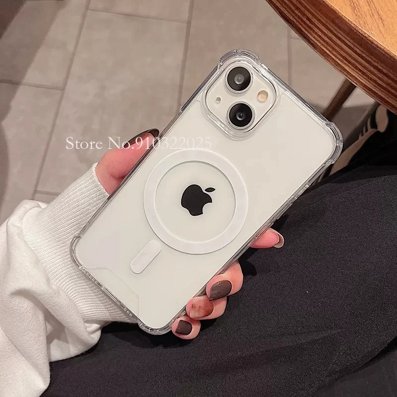 

Прозрачный Магнитный чехол для iPhone 14, 13, 12, 11, 15 Pro Max Mini, XS, XR, 7, 8 Plus, 20 шт.