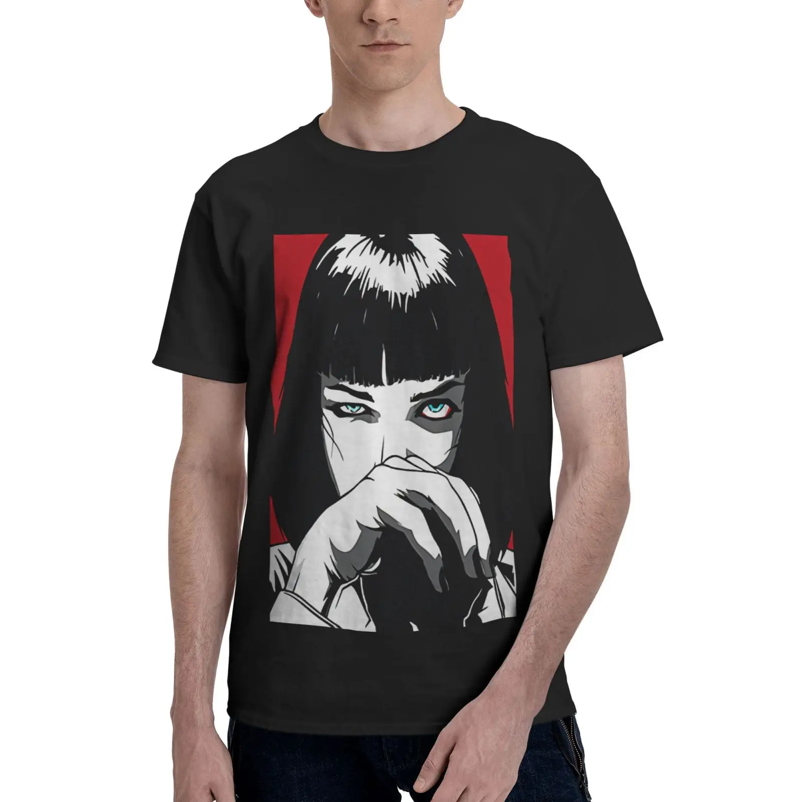 

Quentin Tarantino Pulp Fiction Mia Oversized T-Shirt T-Shirts Top Couples T-Shirt Tops T-Shirts Men's Clothes Graphic T Shirts