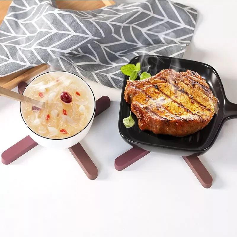 

Silicone Collapsable Kitchen Non-slip Pot Holder Cross Hot Pads Placemat Coaster Checkered Table Mat Posavasos Onderzetters