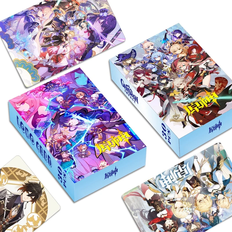 

30PCS/Set Anime Genshin Impact Figures Photocards HD Printed LOMO Card Self Made Paper Card Photocard For Fans Collection
