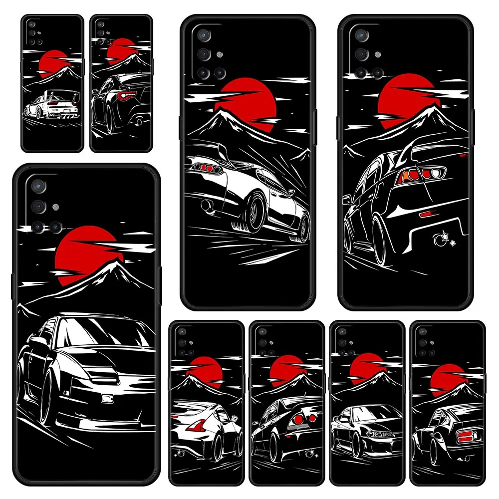 Фото Японские спортивные автомобили JDM, мужские модели для OnePlus Nord CE 2 9 8 7 7T 10 Pro 9RT 9R 8T Nord N100 N200 N10, мягкий черный Чехол №1