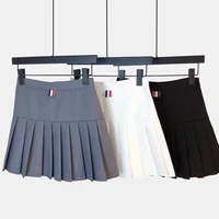 high waist white suit pleated skirt hakama autumn and winter new anti glare solid color skirt a line skirt short women
