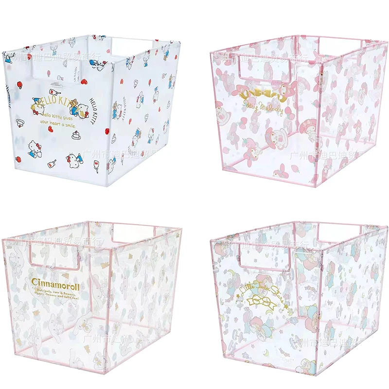 

Новые Мультяшные аксессуары Sanrio Kitty My Melody Cinnamonroll кавайная коробка милые красивые настольные корзины для хранения мусора для спальни
