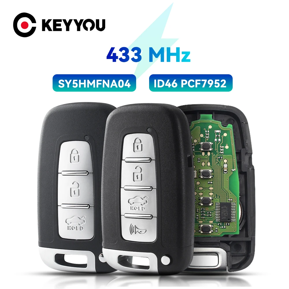 KEYYOU Для Hyundai Sonata 2011 2012 2013 2014 Kia Sportage Sorento Бесключевой вход Умный дистанционный автомобильный ключ 4B Fob 433Mhz SY5HMFNA04.