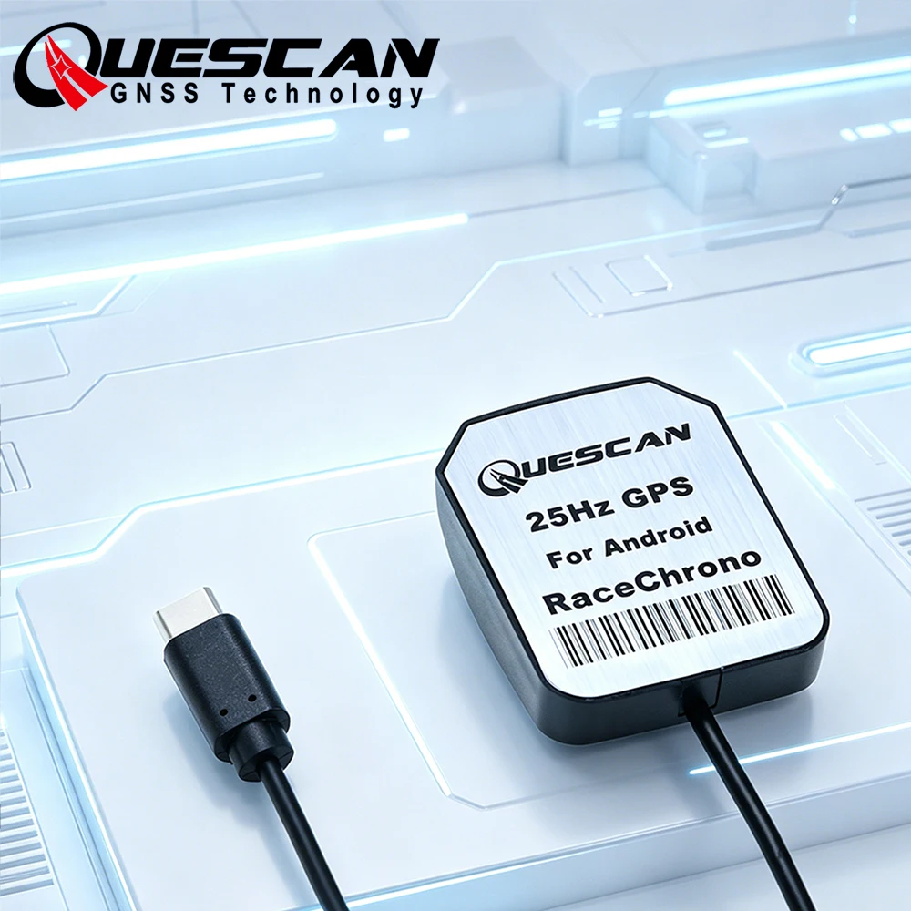 Фото GPS-приемник QUESCAN Android USB Type-C 25 Гц для RaceChrono GPS Galileo GLONASS BeiDou, для картинга, автоспорта, измерения времени на кругах, GPS 50 Гц №1