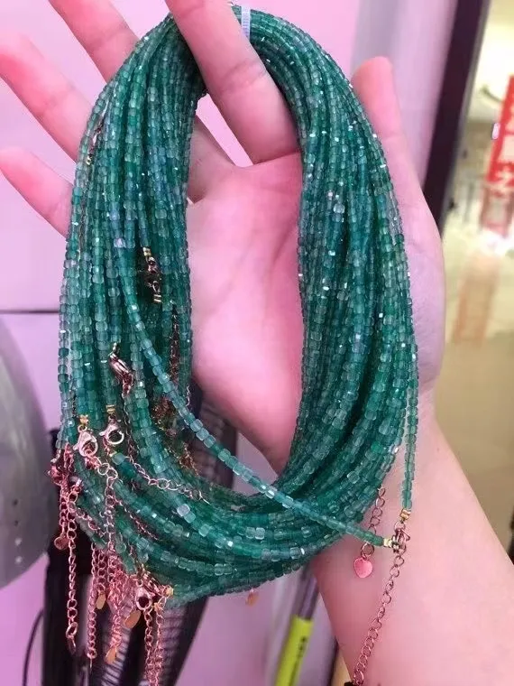 

Wholesale Natural Green Agate Crystal Healing Small Candy Bead Bracelet Fashion Jewelry Gift For Friends