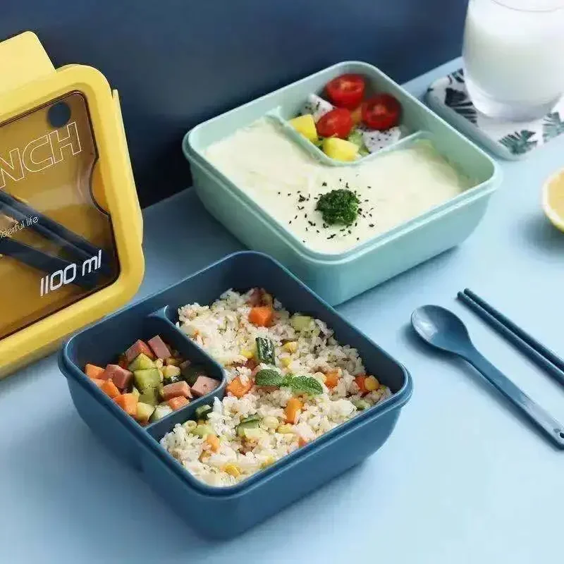 Фото Контейнеры для хранения продуктов питания, сумка для обеда Bento, портативный ланч-бокс для детской школы, микроволновая печь, посуда из пшеничной соломы, коробка Bento №4