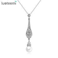 luoteemi simple design simulated pearls pendant necklace for women aestheti jewelry for bride wedding accessories colares gifts