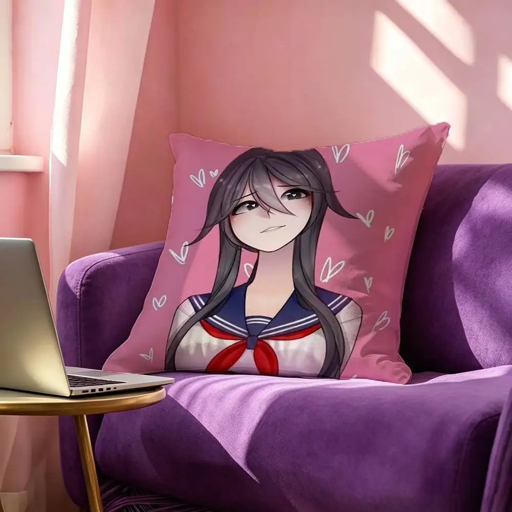 Фото Наволочка Y-Yandere S-Simulator Ayano Aishi с двусторонней печатью, наволочка для спальни, наволочка для дивана, чехол для подушки №4