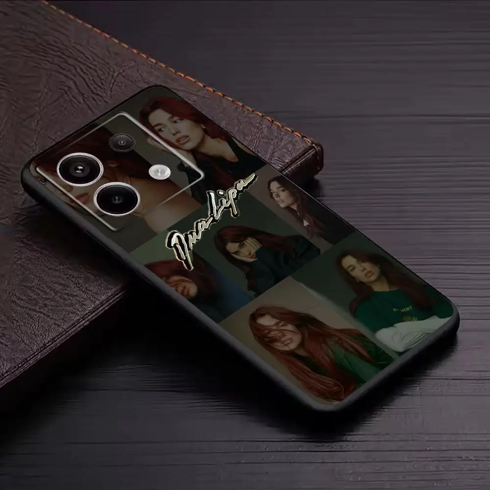 Фото Чехол для телефона с изображением певицы Дуа Липы для Redmi Note 17 15 14 13 12 11 Pro Plus S 5G, мягкий черный чехол. №3