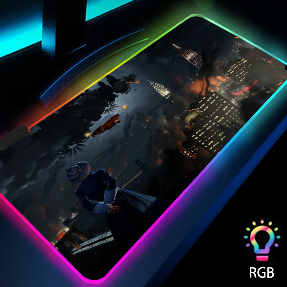 

Bioshock Gaming Mousepad Led Rgb Big Gamer Mouse Pad with Backligh Gloway Mousepad 900x400 Xxl Pc Gamer Accesories Desk Pad