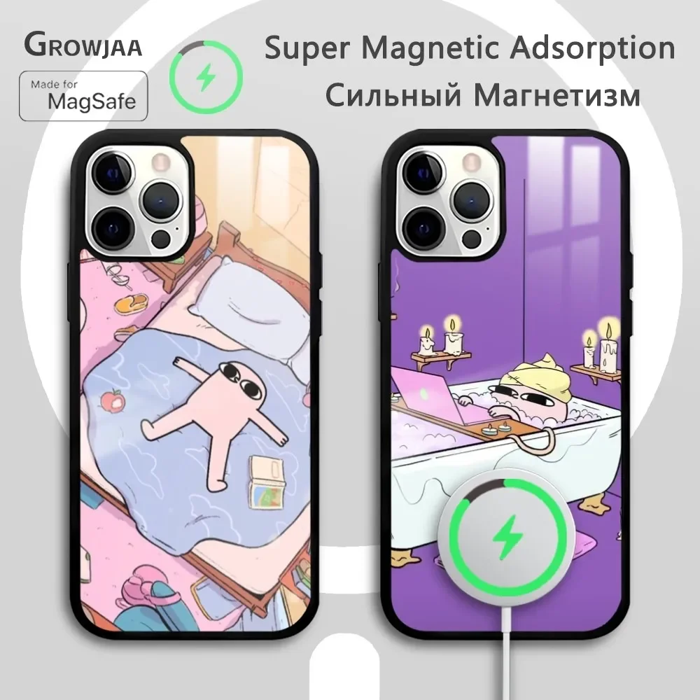 K-ketnipzs Cute Anime Phone Case For IPhone 16 15 14 13 12 11 Pro Max Plus Mini Magsafe Mirror Wireless Magnetic Funda