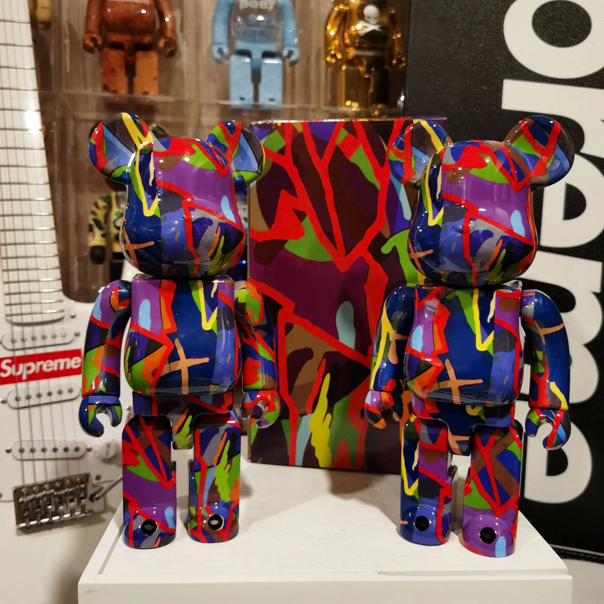 

28cm Bearbrick 400% Violent Bear Doll Colorful Bearbricklys Joint Ring Blocks Bear Dolls Pvc Street Art Collectible Model Toys