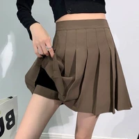2022 korean version pleated skirt womens summer skirt retro japanese college style high waist anti voyeur skirt a line skirt