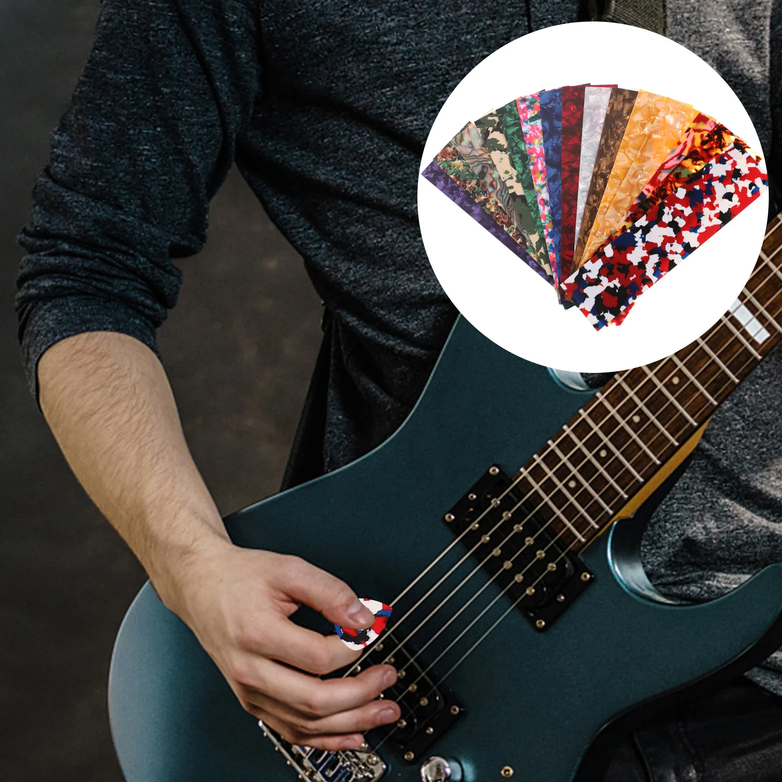 15 шт. комплект для электрогитары Pick Punch Strip Suite Hole целлулоидная полоска пленка DIY