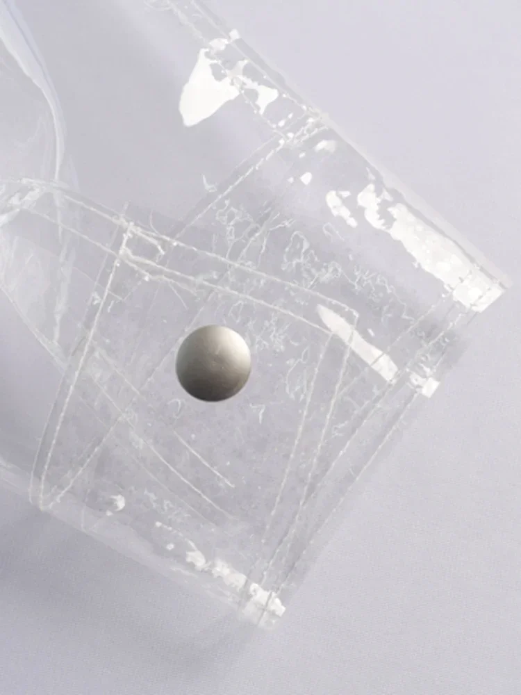 Мужская прозрачная куртка из ПВХ шикарная с длинным рукавом футболка ТПУ