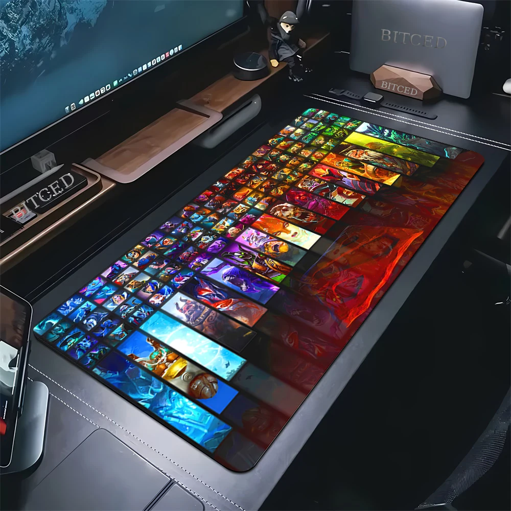 Фото Коврик для мыши с логотипом DOTA2, большой игровой коврик для мыши, водонепроницаемый настольный коврик, мягкая тканевая поверхность, нескользящая резиновая основа для аниме-игр №1