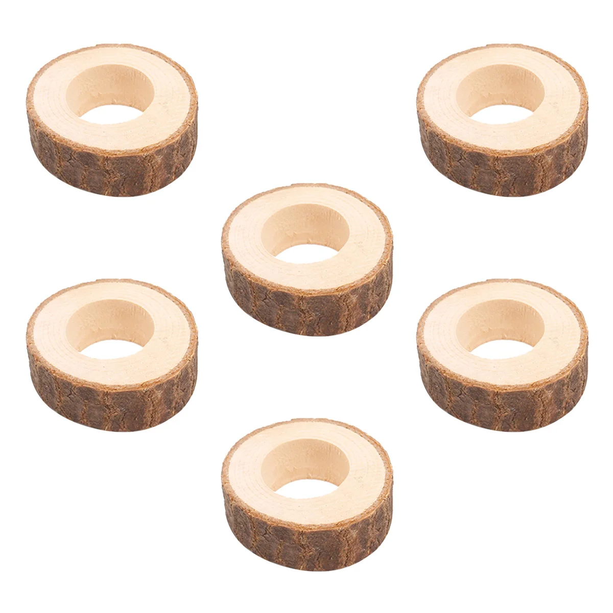 

6pcs Creative Wooden Napkin Rings Decorative Napkin Holders Serviette Buckles for Wedding Banquet Dinner Party