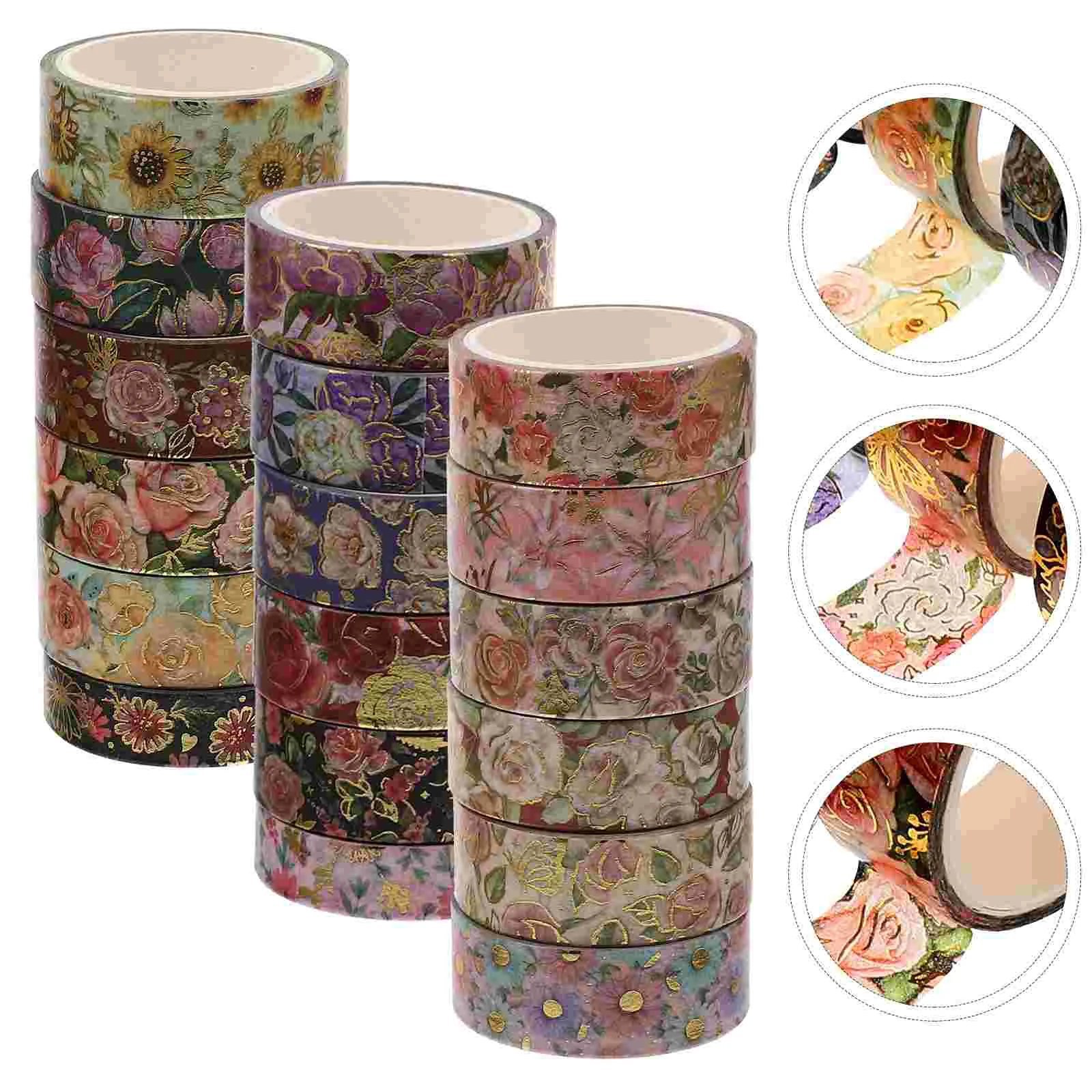 

Japanese Stickers Floral Stickers Washi DIY Crafts Tape Gold Blocking Stationery Scrapbook Decor Flower