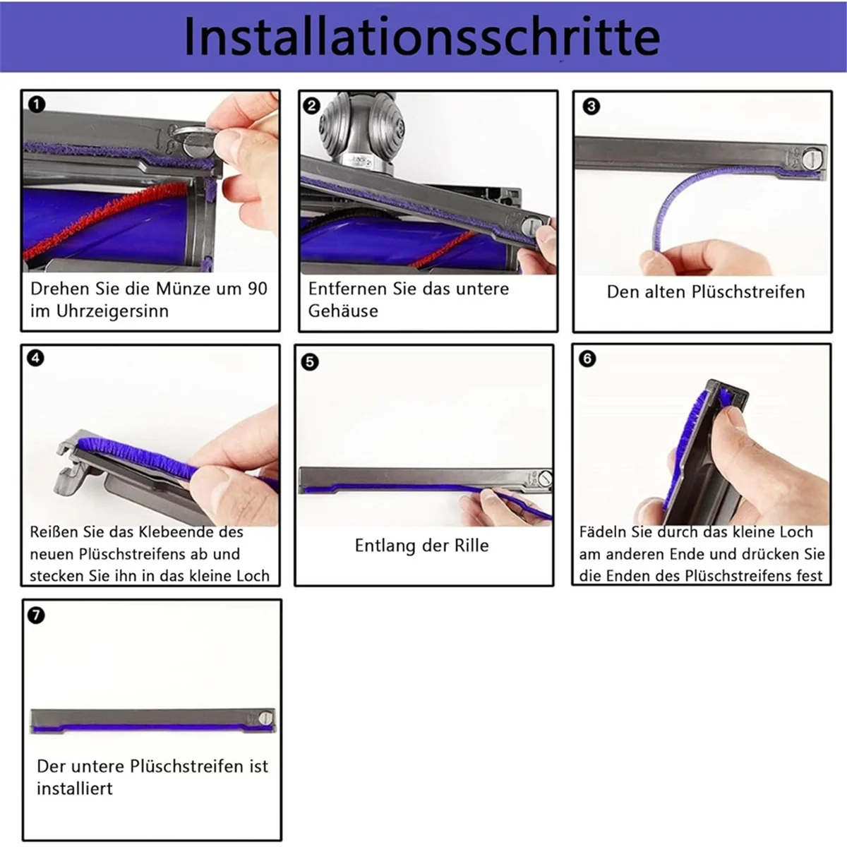 Аксессуары для пылесоса Dyson V6 V7 V8 V10 V11 V15 мягкие плюшевые полосы детали замены