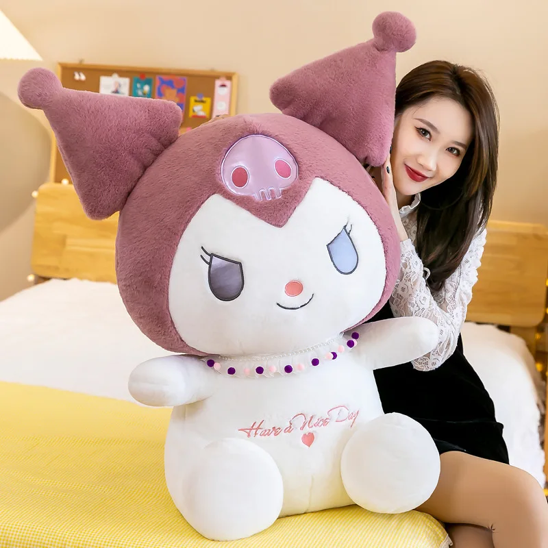 

Kawaii Little Devil Kulomi Melody Cinnamoroll Plush Stuffed Toys Cartoon Nap Pillow Decoration Doll Sofa Cushion Gift for Girl