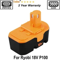 p100 3600mah 18v replacement battery compatible with ryobi 18v p100 p101 abp1801 abp1803 bpp1820 cordless power tools