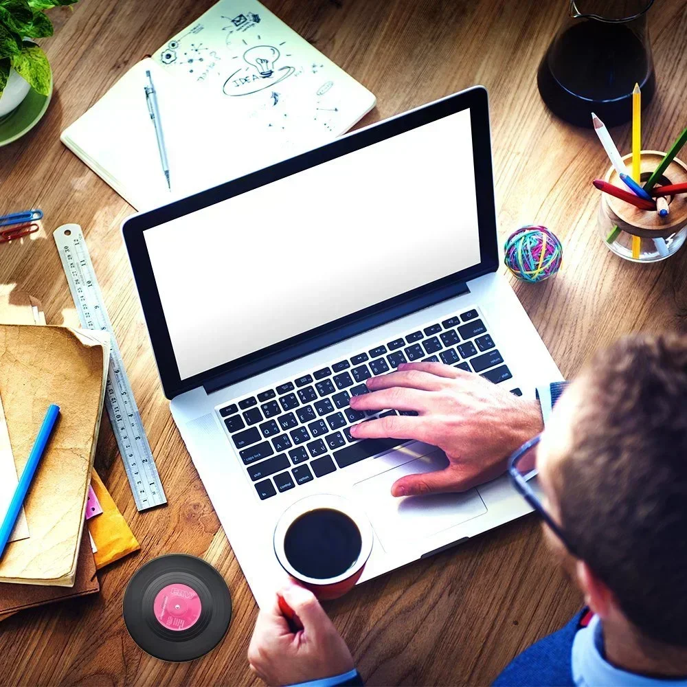 Набор из 6 разноцветных подставок для виниловых пластинок в стиле ретро набор