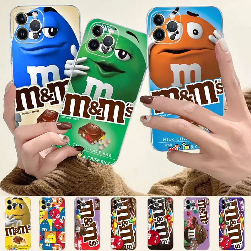 

M&Ms Chocolate Phone Case For iPhone 8 7 6 6S Plus X SE 2020 XR XS 14 11 12 13 Mini Pro Max Mobile Case