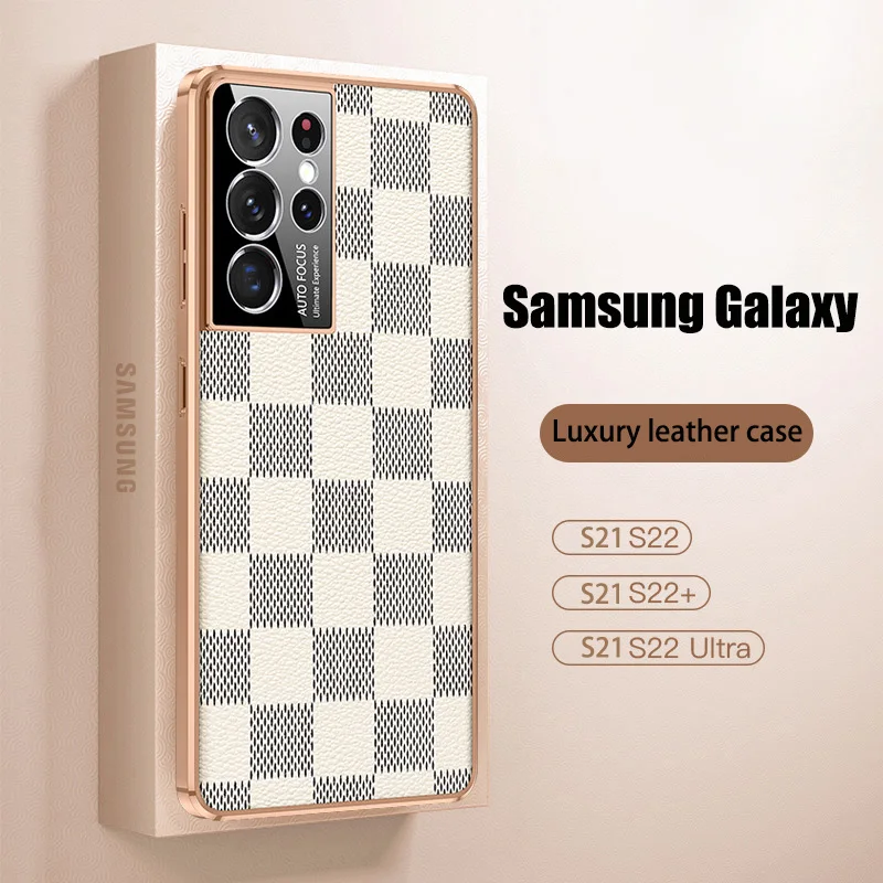 

For Samsung S22 S21 Ultra phone case all-inclusive lens anti fall high-end luxury Leatherwear for Galaxy S22U protective cover