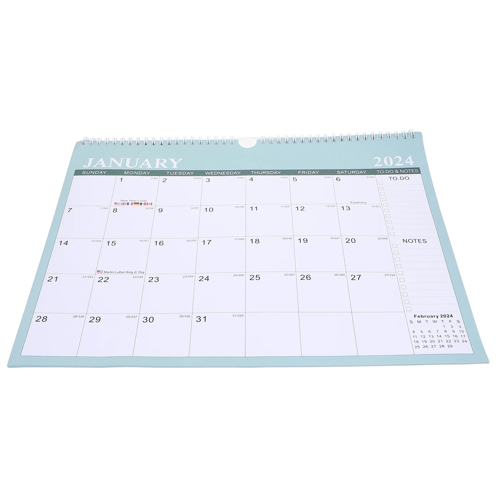 

English Wall Calendar Spiral Binding Wall Calendar Wall Art Wall Hanging Calendar for Home