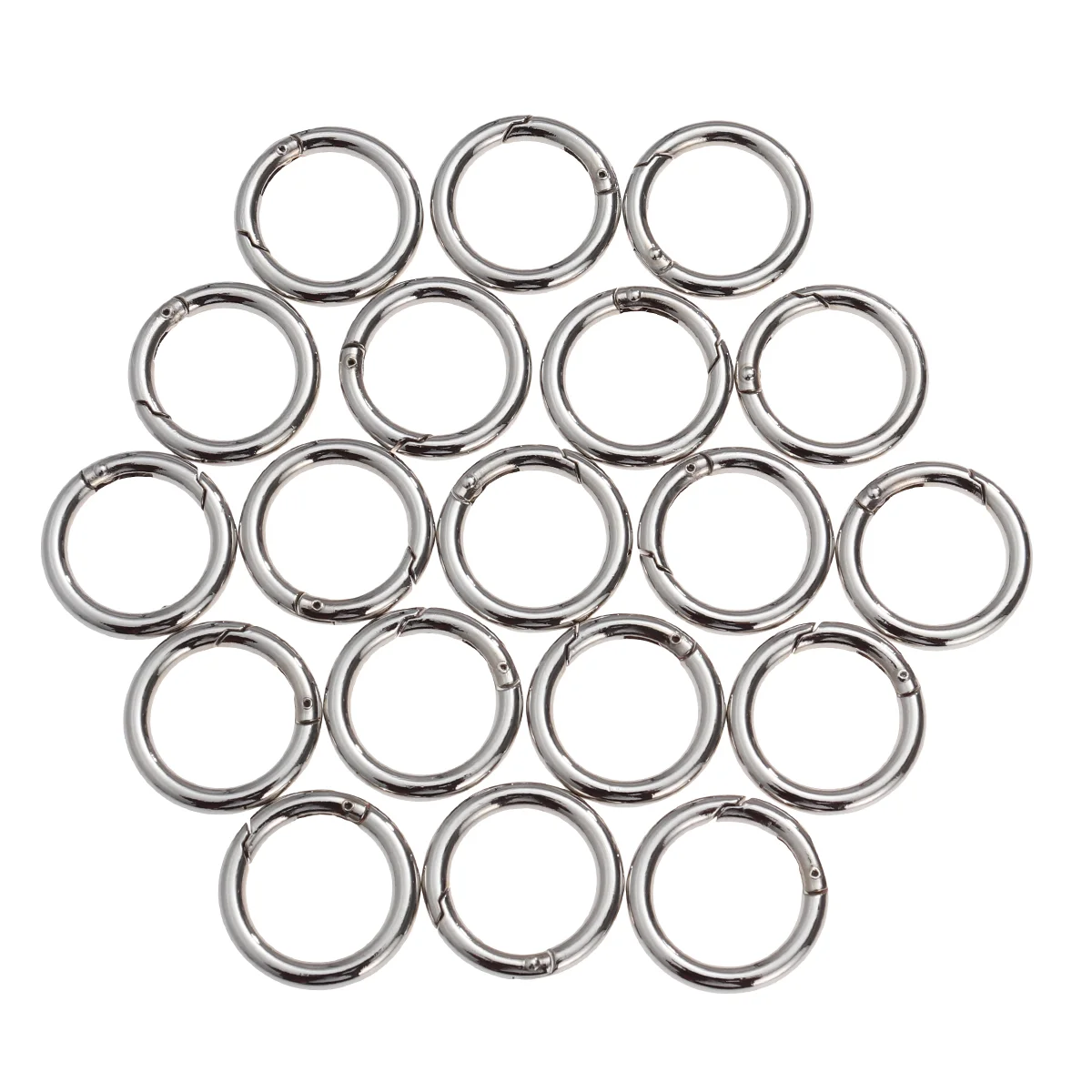 

Открытые кольца для ключей из цинкового сплава, фурнитура для изготовления ювелирных изделий с полированным покрытием, разрезное кольцо, 20 шт., 40x28 мм (серебристый)
