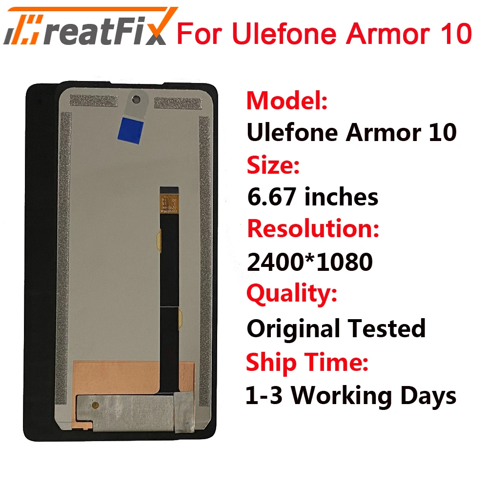 Оригинальный протестированный ЖК-дисплей для ULEFONE Armor 10 + сменный сенсорный экран для Ulefone Armor10 5G ЖК-экран