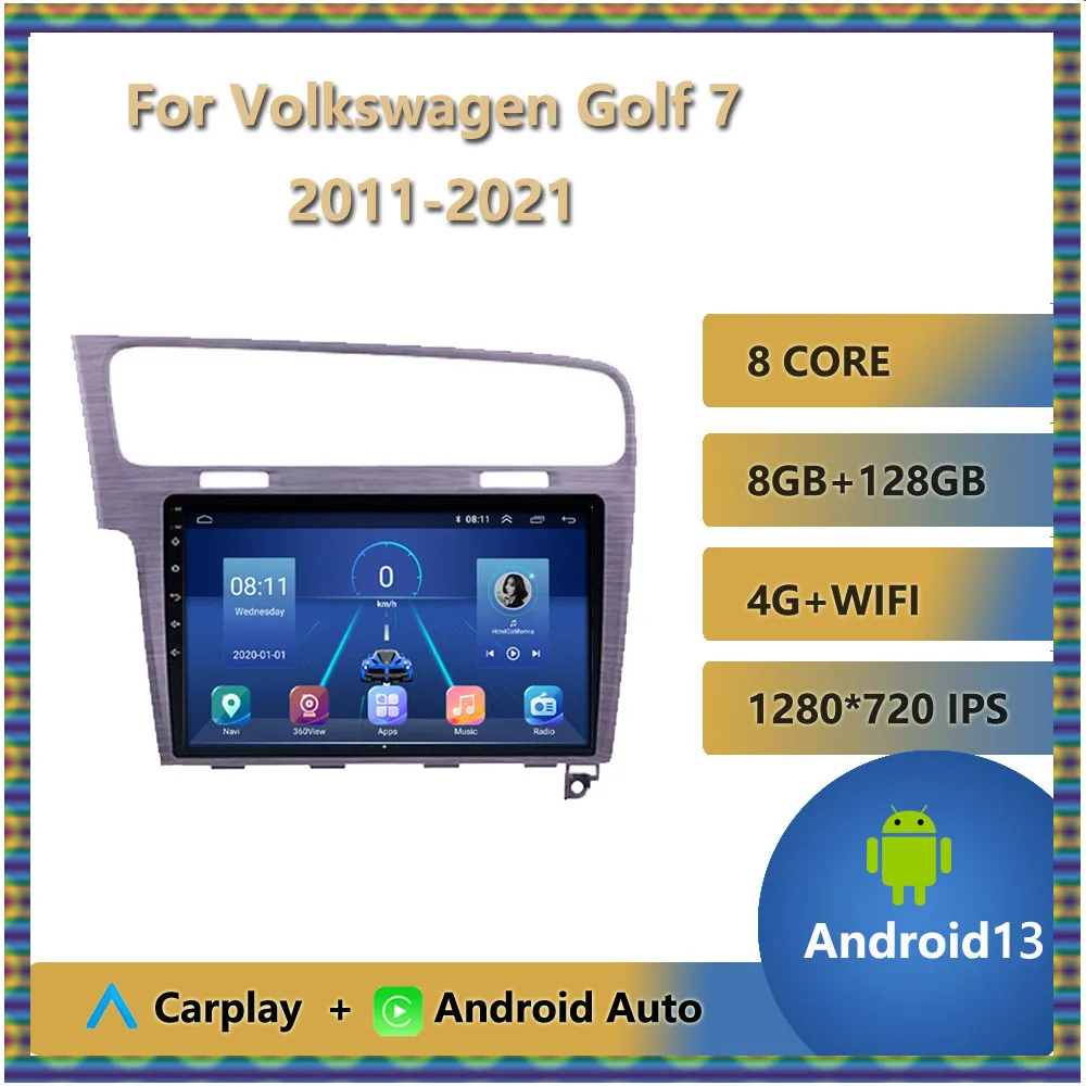 Автомагнитола 2 Din мультимедийный плеер для Volkswagen VW Golf 7 MK7 GTI 2011-2021 Android 13