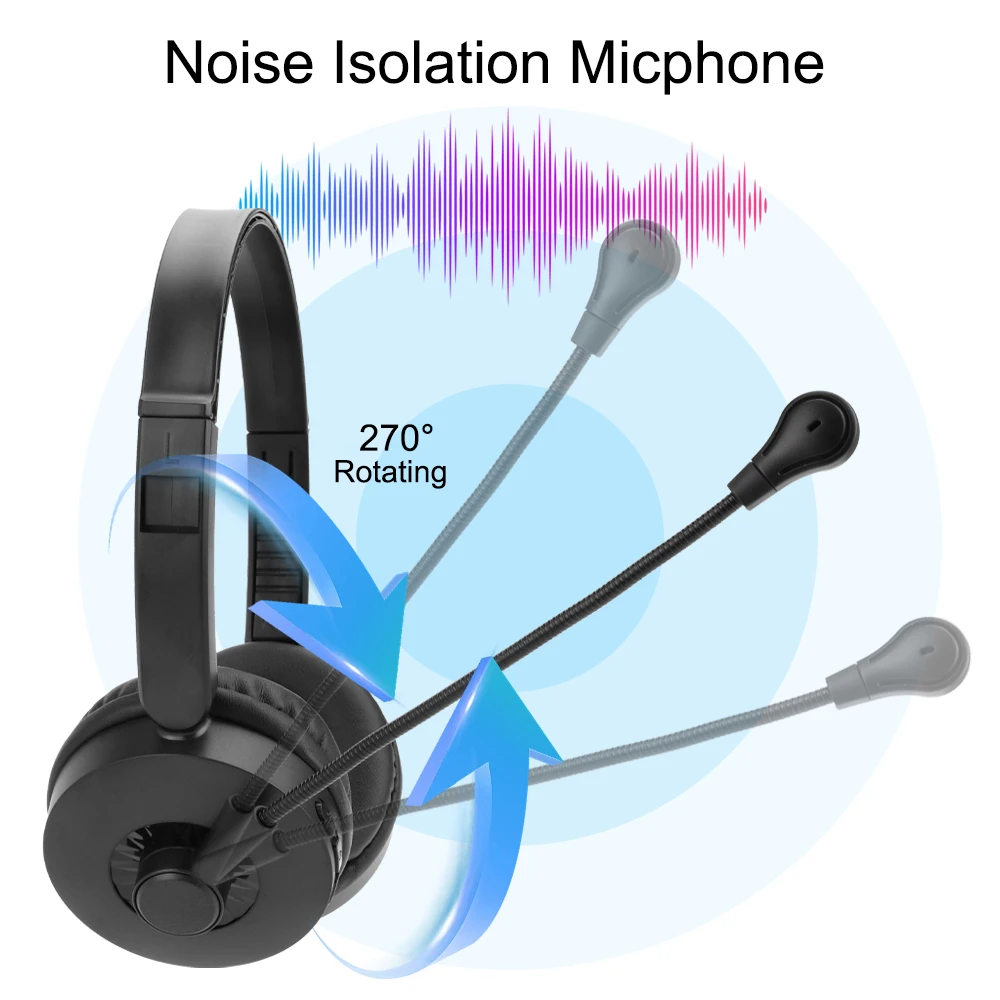 Беспроводная Bluetooth-гарнитура с шумоподавлением и микрофоном