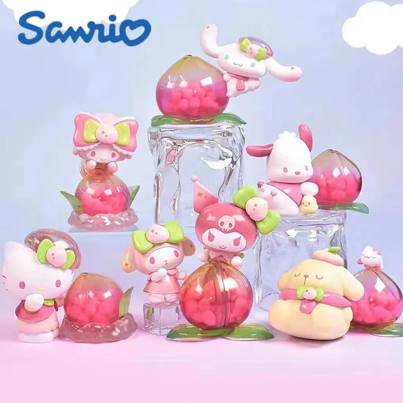 

Персонажи Sanrio глухая коробка Vitality серии Peach Paradise Аниме фигурки Hello Kitty Cinnamoroll Melody Kuromi suguss Bag