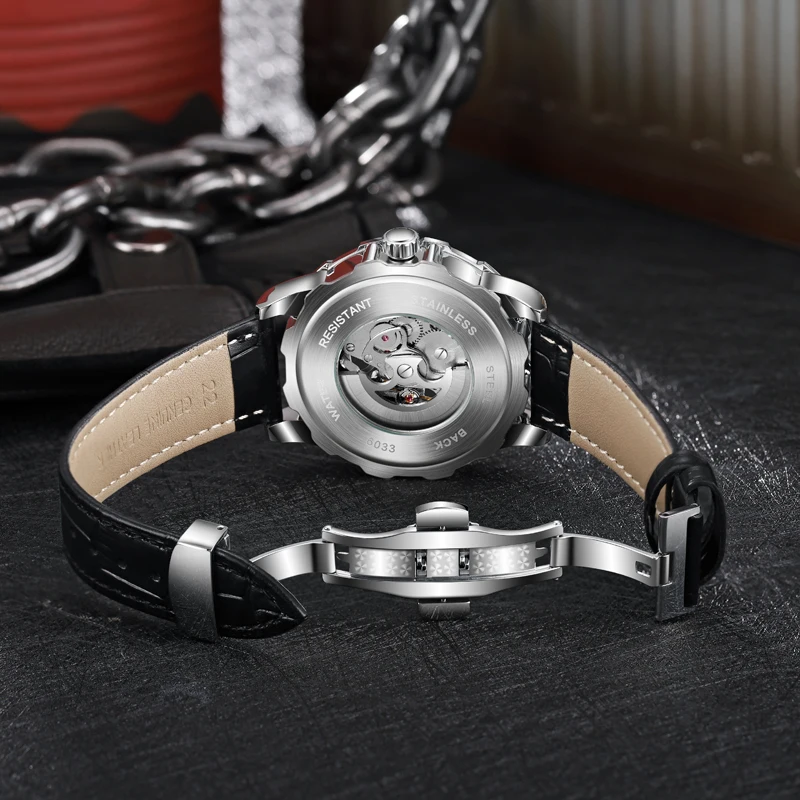 Автоматические механические мужские часы со скелетом модные лучшие брендовые