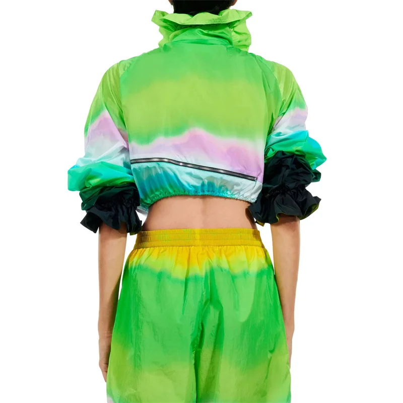 

Женская приталенная куртка на молнии с украшением из кристаллов, тонкая куртка в Корейском стиле, Топ с длинным рукавом и градиентом, Солнцезащитная одежда, лето 2023