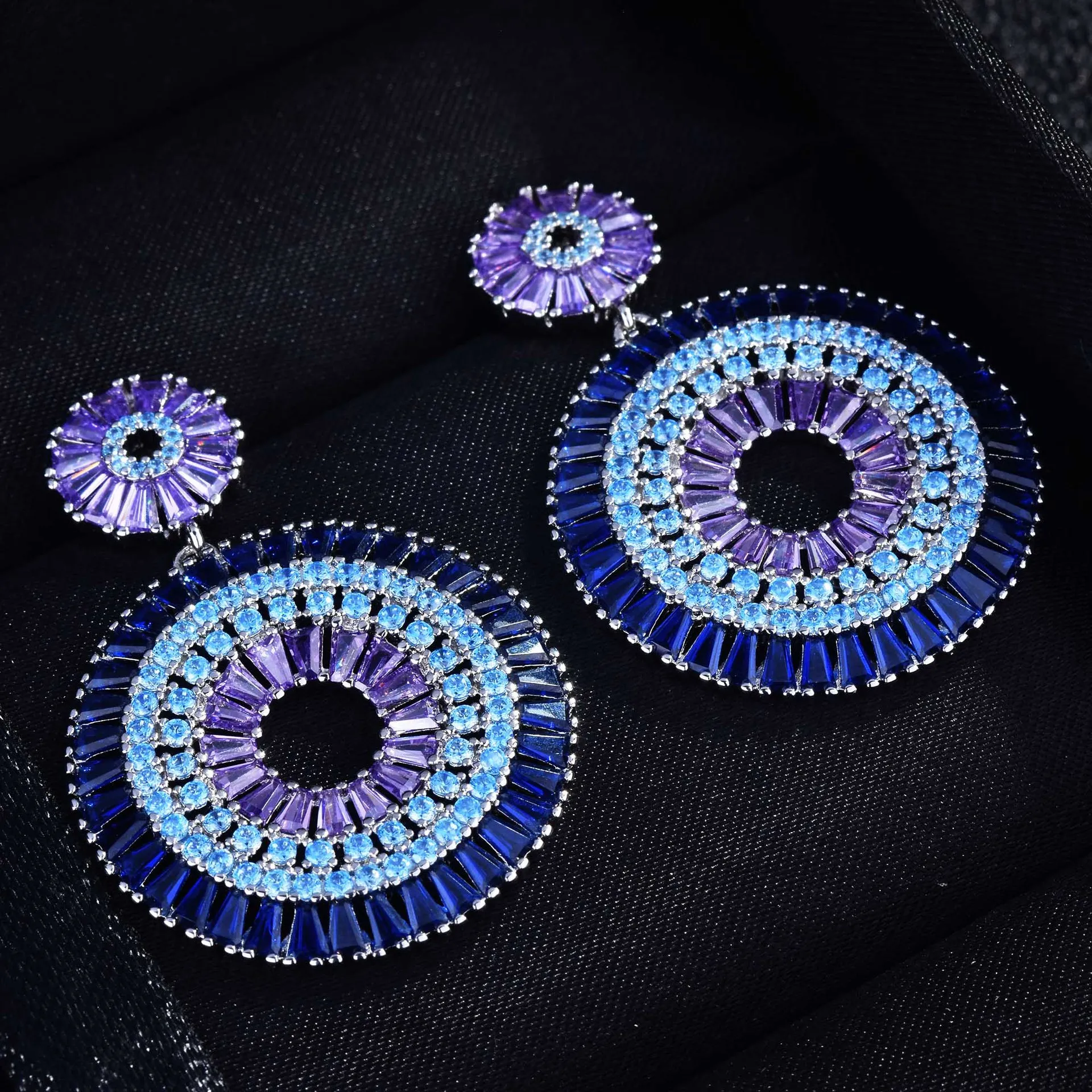

Original Design Premium Women's Stud Earrings Exaggerated Round Fancy Color Diamonds High Carbon Diamonds Luxury Jewelry Holiday