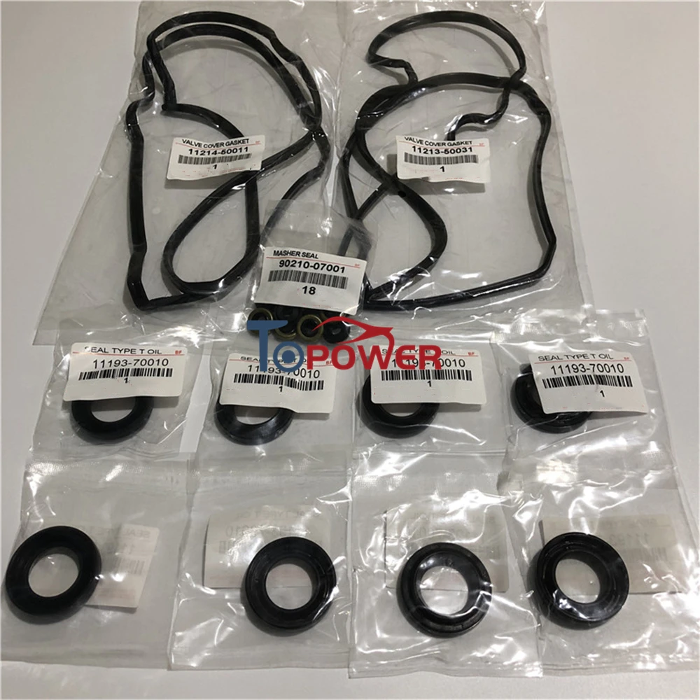 

Прокладки клапанной крышки и комплект уплотнений трубки свечи зажигания и уплотнения шайбы 11213-50031 11214-50010 11193-70010 90210-07001 для Lexuss Toyota