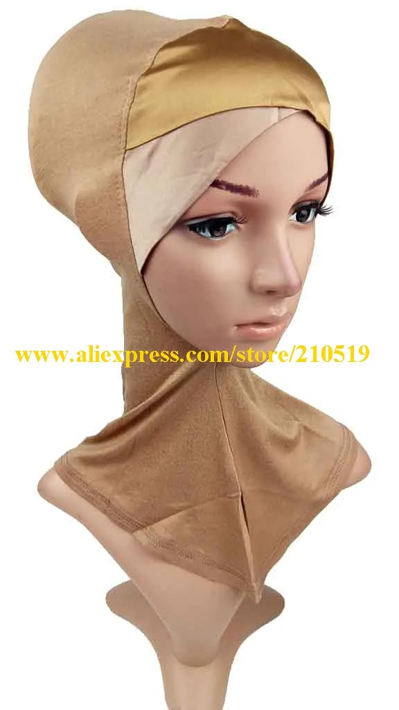 Розничная продажа сатиновый хлопковый накидка на шею мусульманская шапочка